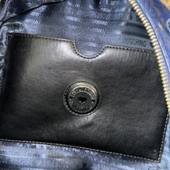 Love Moschino Blue Signature Embossed Classic Medium Backpack - Picture 7 of 13